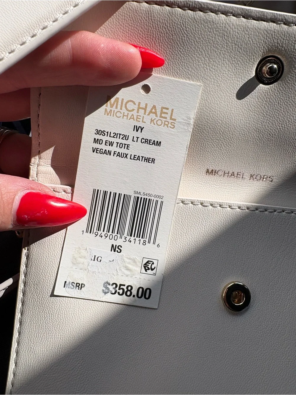 Michael Kors ivy woven east west tote